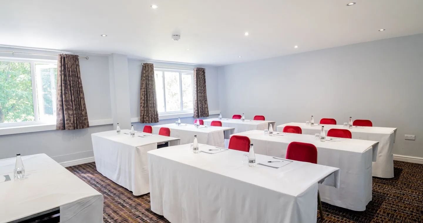 Theatre-style conference layout in the Maltby Suite, Middlesbrough